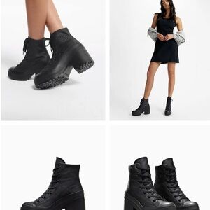 New Converse Chuck 70 De Luxe Heel high-top leather sneakers in Black 7.5 NWT